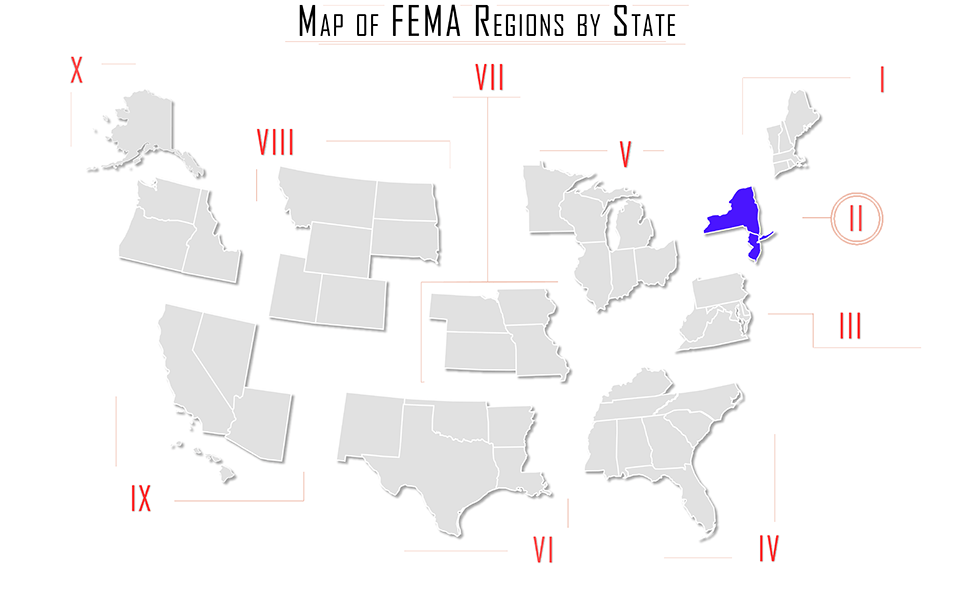 FEMA Region by State Map