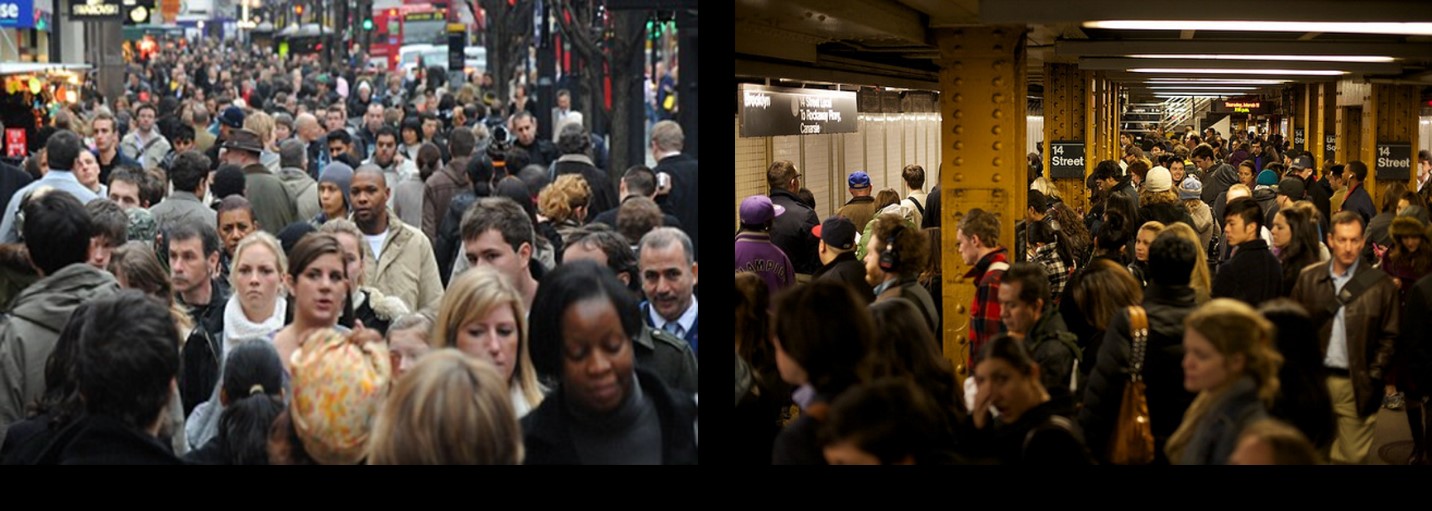crowded subway in NY